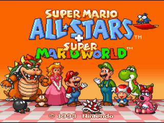 Super Mario All-Stars title screen for Super Nintendo
